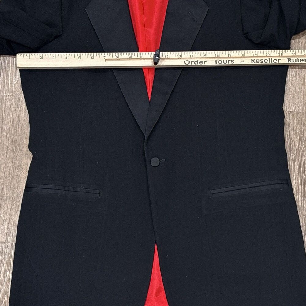 Vintage Pierre Cardin Couture Black Tuxedo Jacket Blazer Wool Satin 42XL - Picture 5 of 13